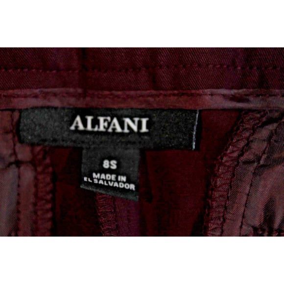 Alfani Dress Pants Womens Curvy Fit size 8 Short Maroon Pocket Trouser Leg - Picture 7 of 9